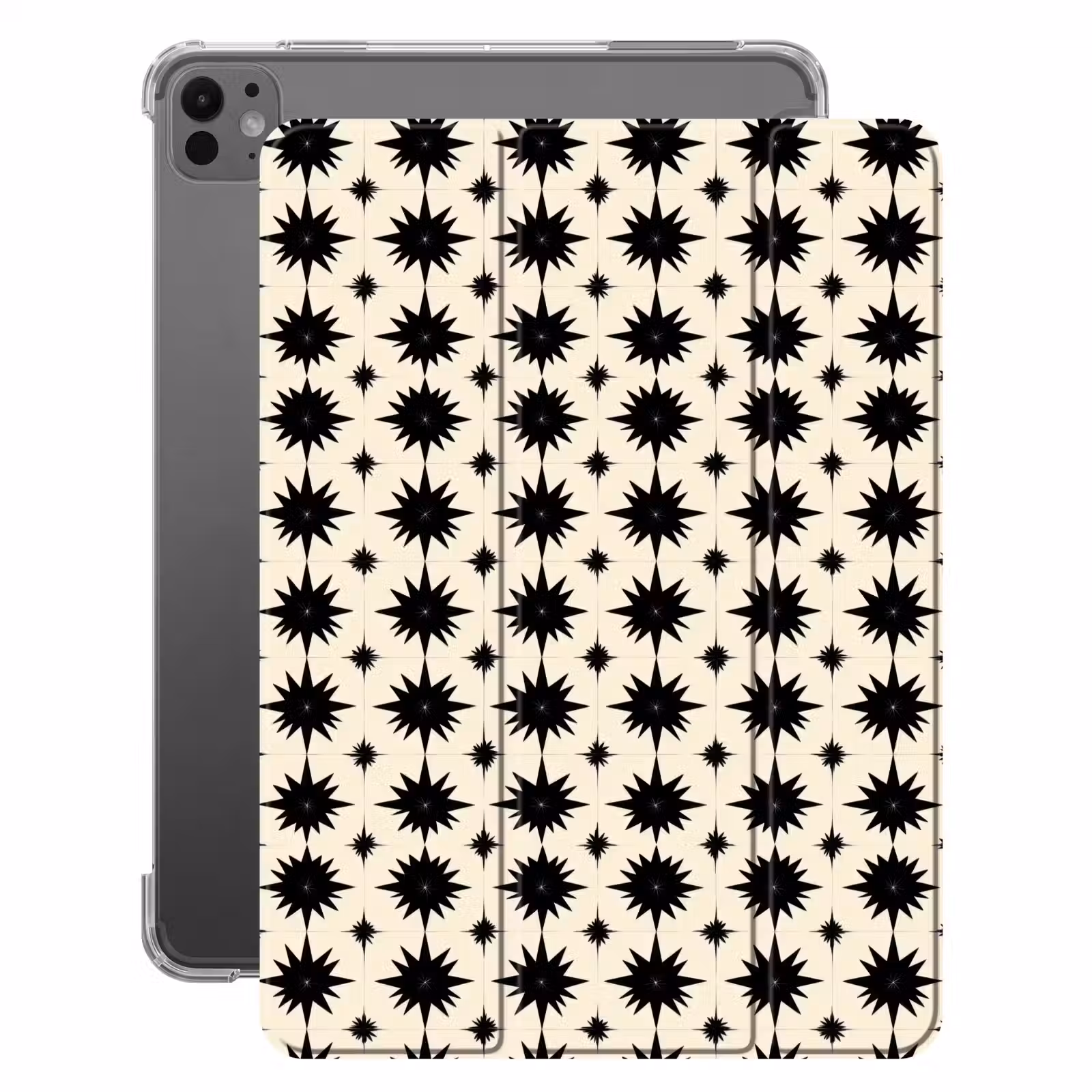 iPad-Hülle - Sternformen - Geometrisch - Schwarz — 1