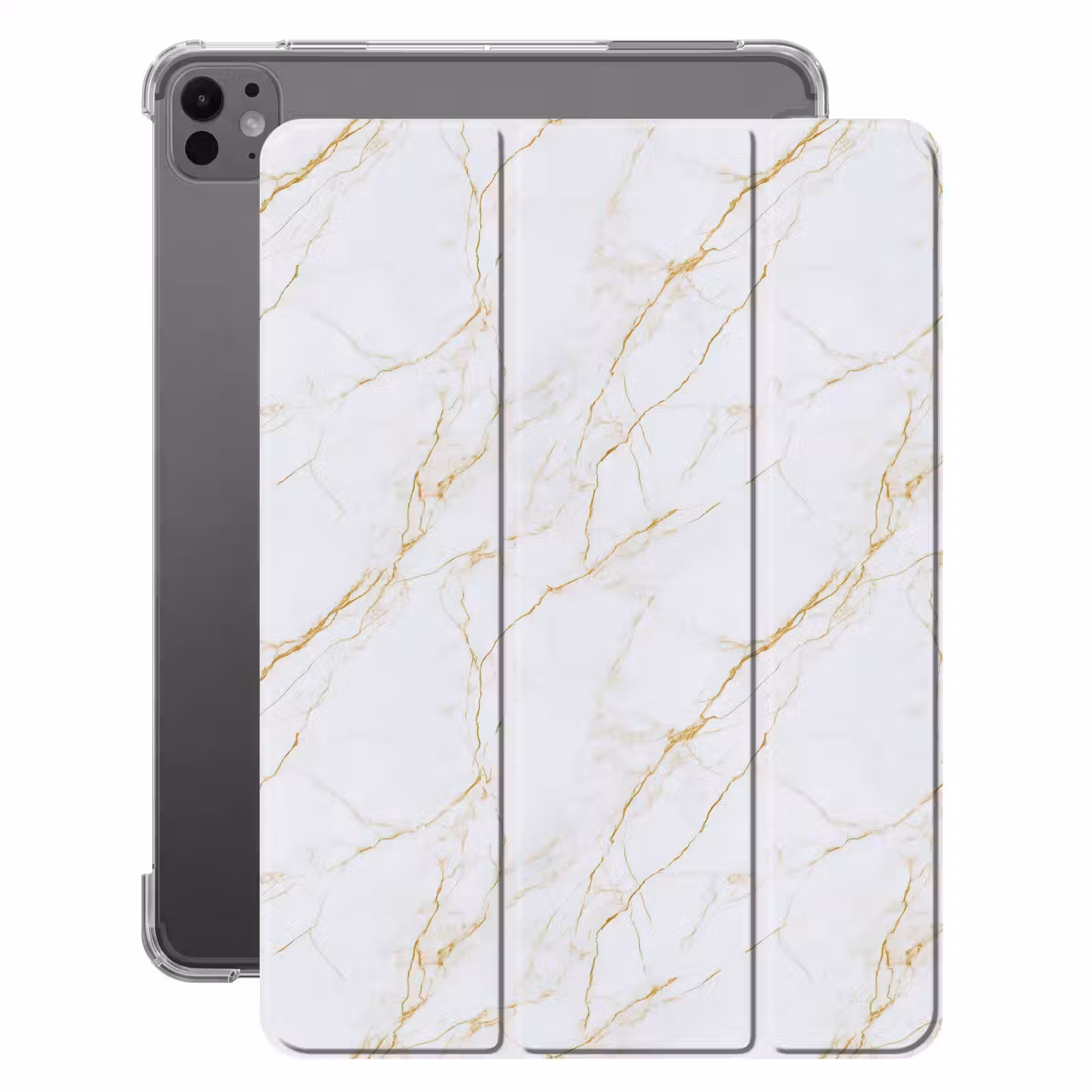 iPad-Hülle - Weiß - Marmor - Gold - Luxuriös — 1