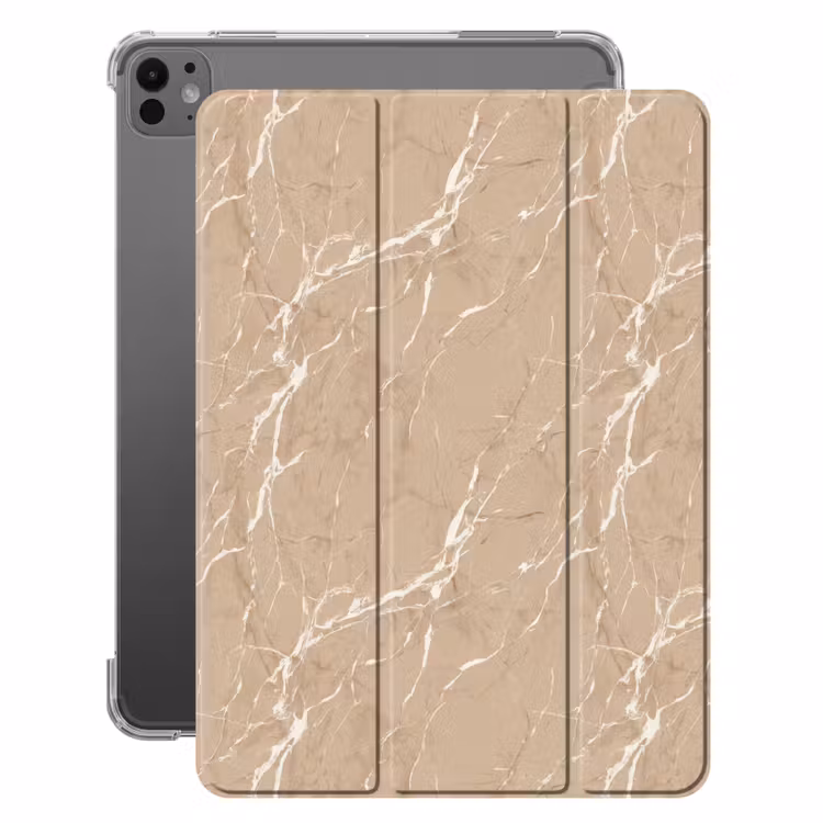 iPad-Hülle - Beige - Marmor - Organisch - Weiß — 1