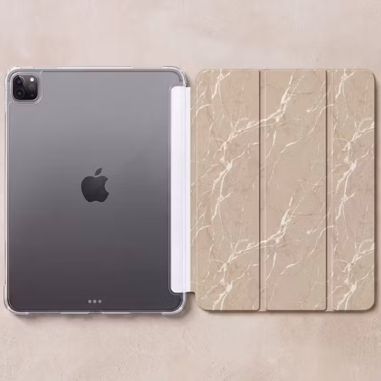 iPad-Hülle - Beige - Marmor - Organisch - Weiß — 6