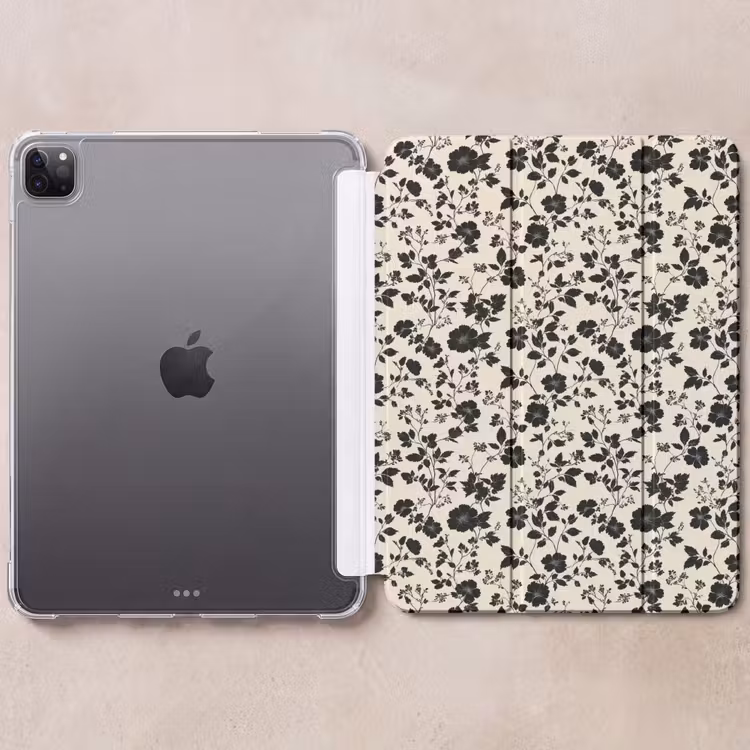 iPad-Hülle - Blumen - Muster - Schwarz — 6