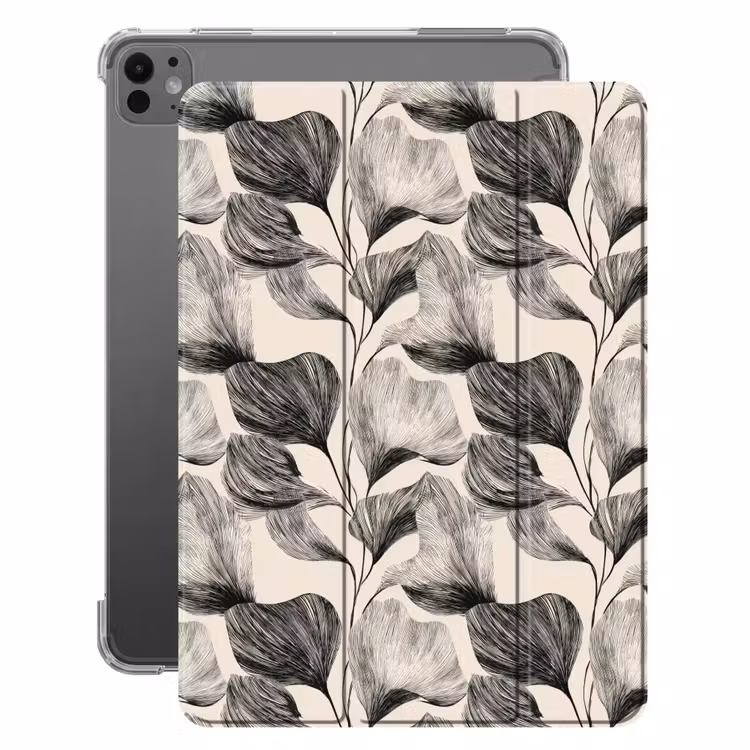 iPad-Hülle - Botanisch - Blätter - Schwarz — 1