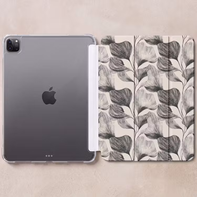 iPad-Hülle - Botanisch - Blätter - Schwarz — 6