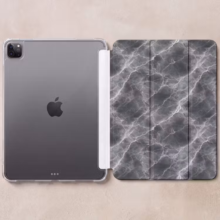 iPad-Hülle - Dunkelgrau - Blitz - Marmor — 6