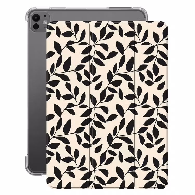 iPad-Hülle - Elegant - Gemustert - Schwarz - Beige — 1