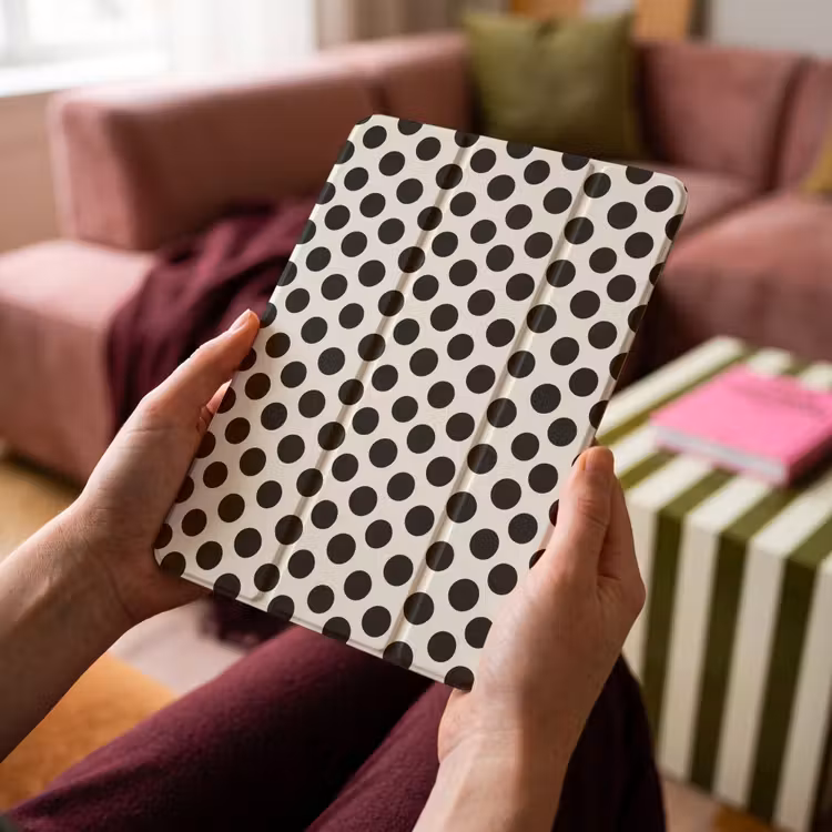 iPad-Hülle - Klassisch - Polka dots - Schwarz — 4
