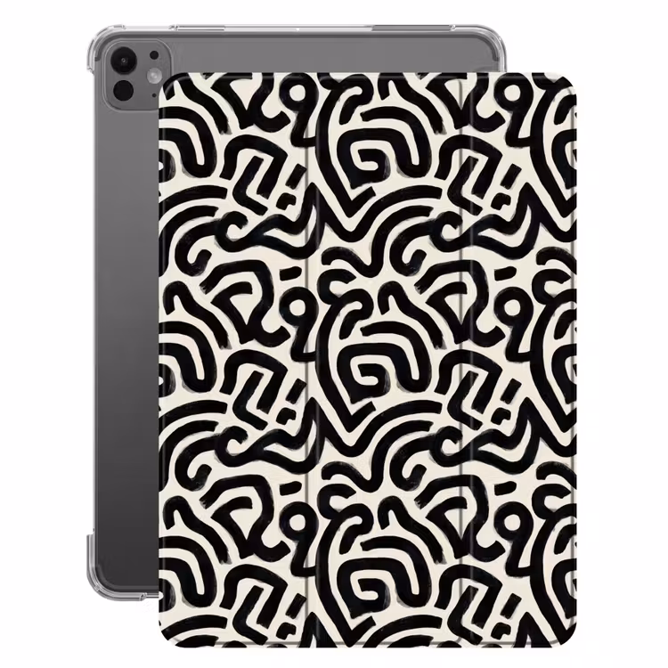 iPad-Hülle - Modern - Abstrakt - Schwarz — 1