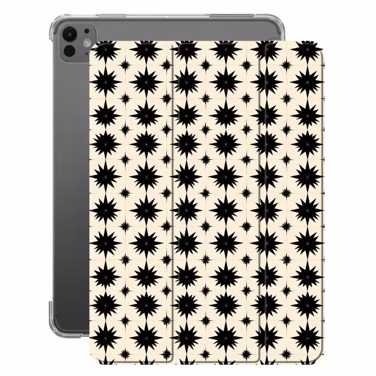 iPad-Hülle - Sternformen - Geometrisch - Schwarz — 1