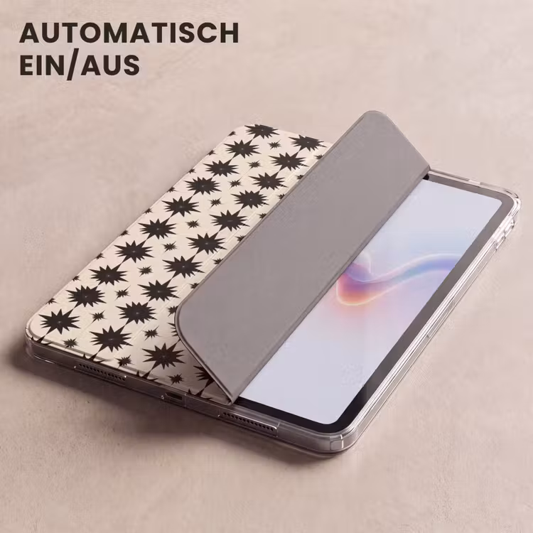 iPad-Hülle - Sternformen - Geometrisch - Schwarz — 5