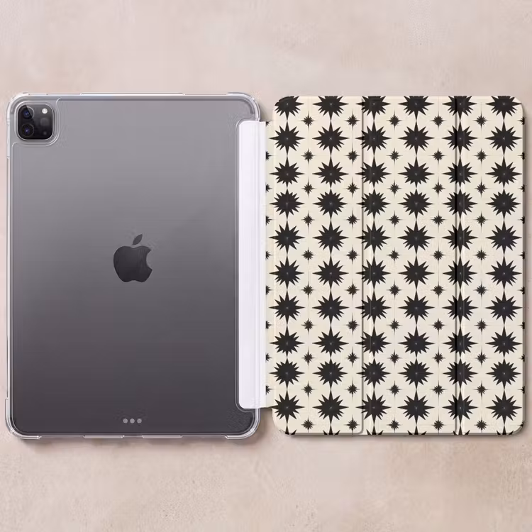 iPad-Hülle - Sternformen - Geometrisch - Schwarz — 6