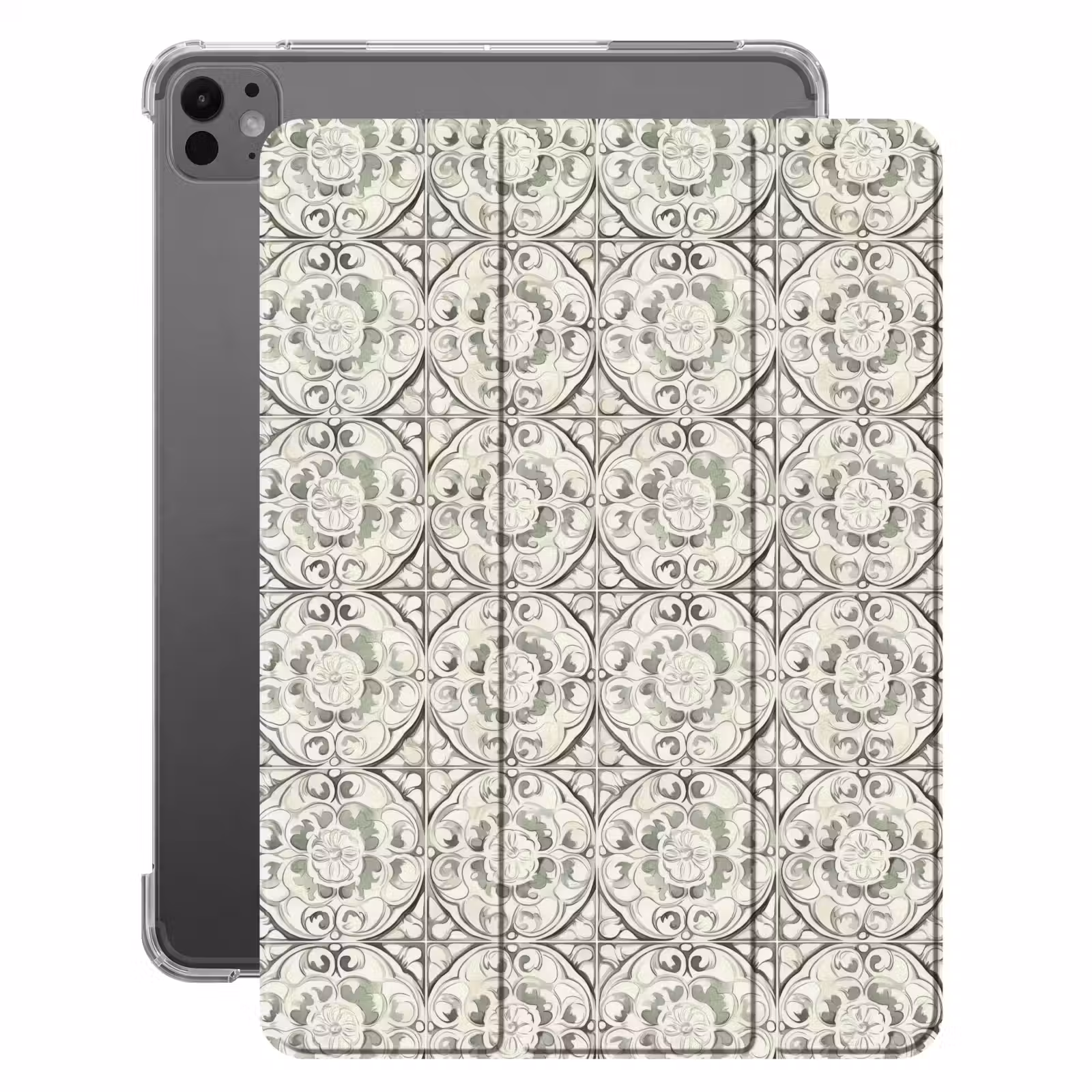 iPad-Hülle - Gelocktes Ornament - Fliese - Grün — 1