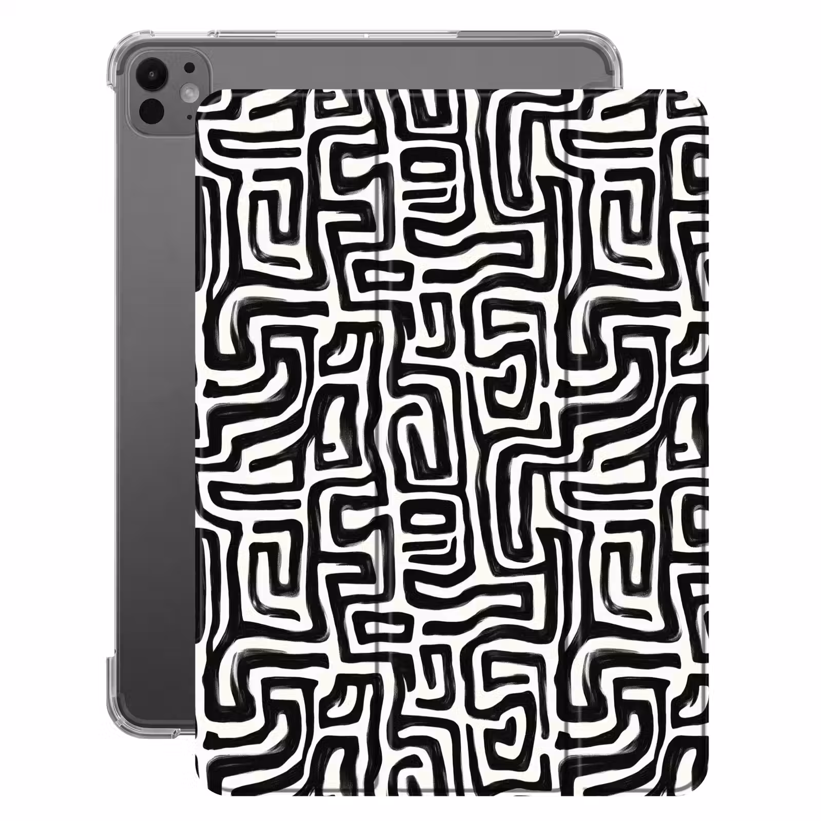 iPad-Hülle - Grafik - Linien - Schwarz und weiß — 1