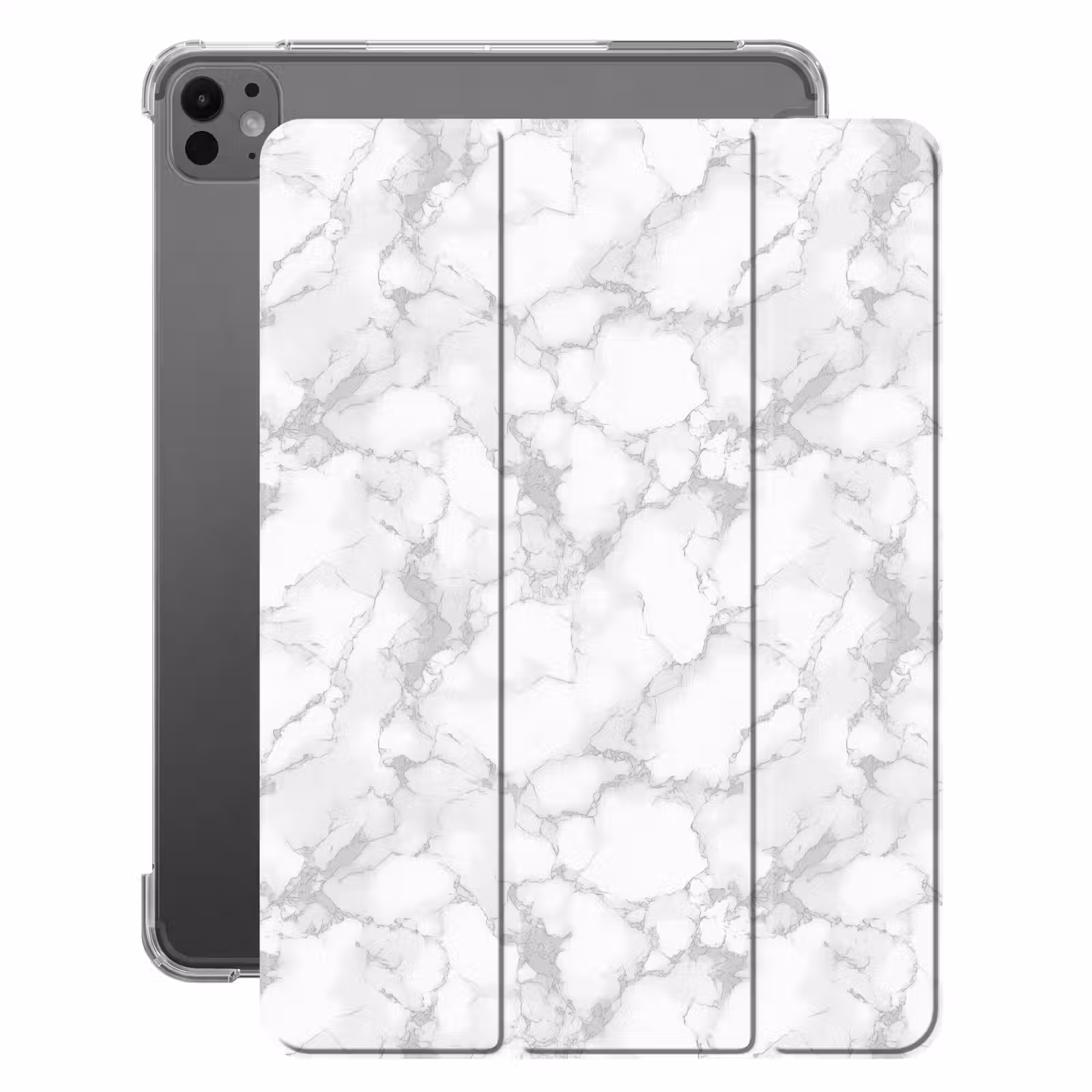 iPad-Hülle - Weiß - Marmor - Grau — 1