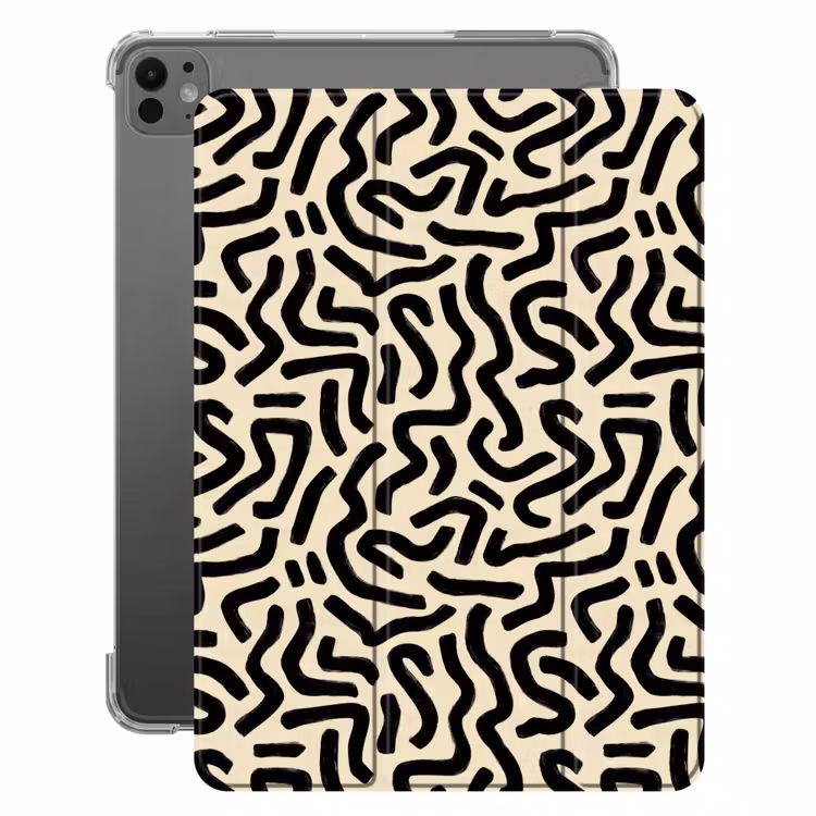 iPad-Hülle - Abstrakt - Linien - Schwarz — 1