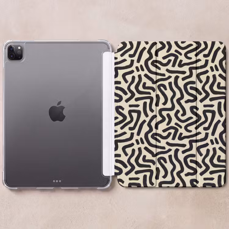 iPad-Hülle - Abstrakt - Linien - Schwarz — 6