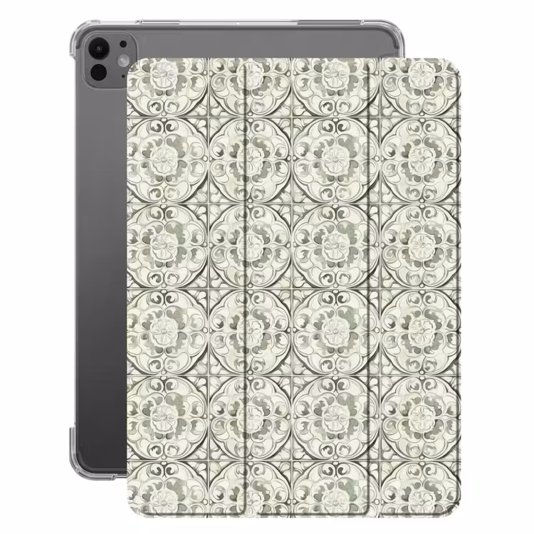 iPad-Hülle - Gelocktes Ornament - Fliese - Grün — 1
