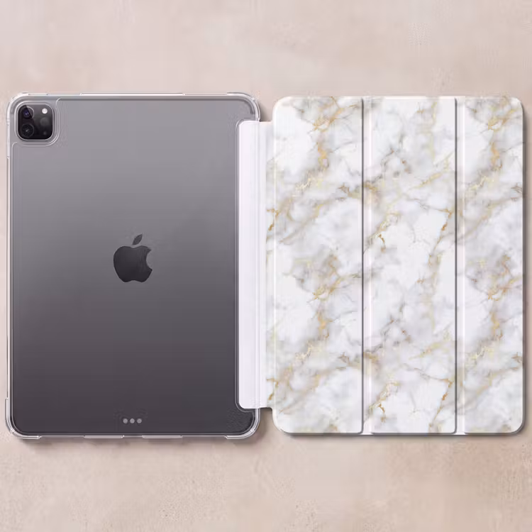 iPad-Hülle - Goldene Adern - Marmor - Weiß — 6