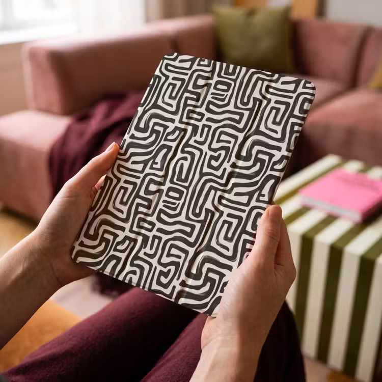 iPad-Hülle - Grafik - Linien - Schwarz und weiß — 4