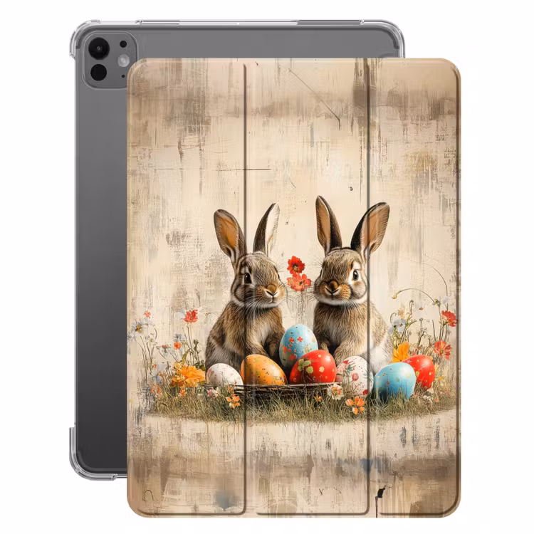 iPad-Hülle - Kaninchen - Blumen - Eier — 1