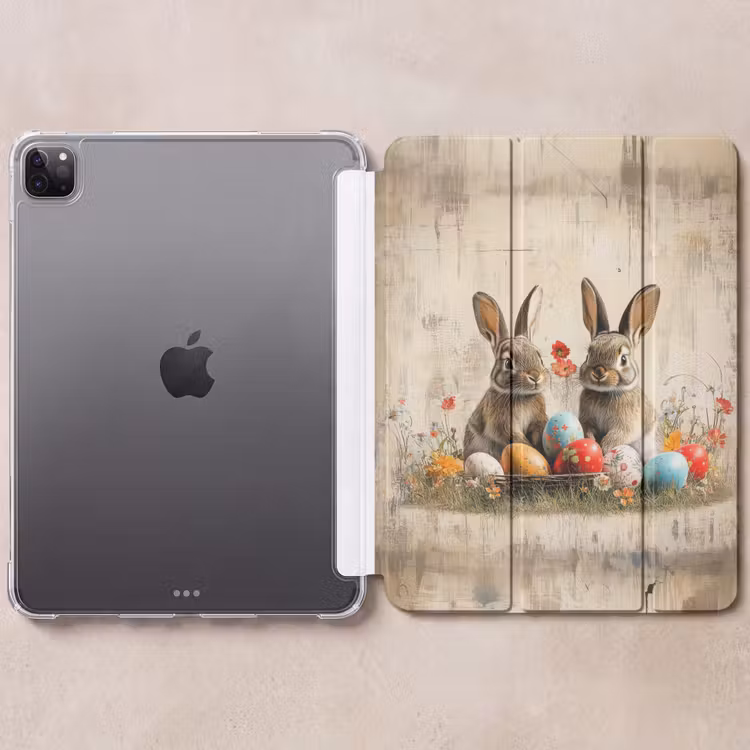 iPad-Hülle - Kaninchen - Blumen - Eier — 6