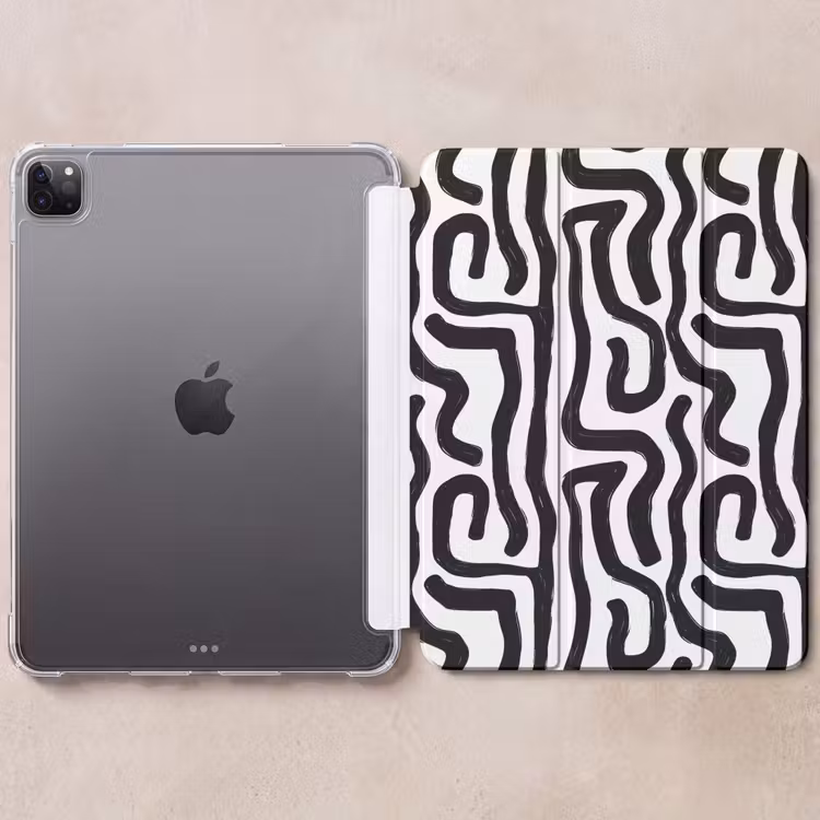 iPad-Hülle - Modern - Linien - Schwarz — 6