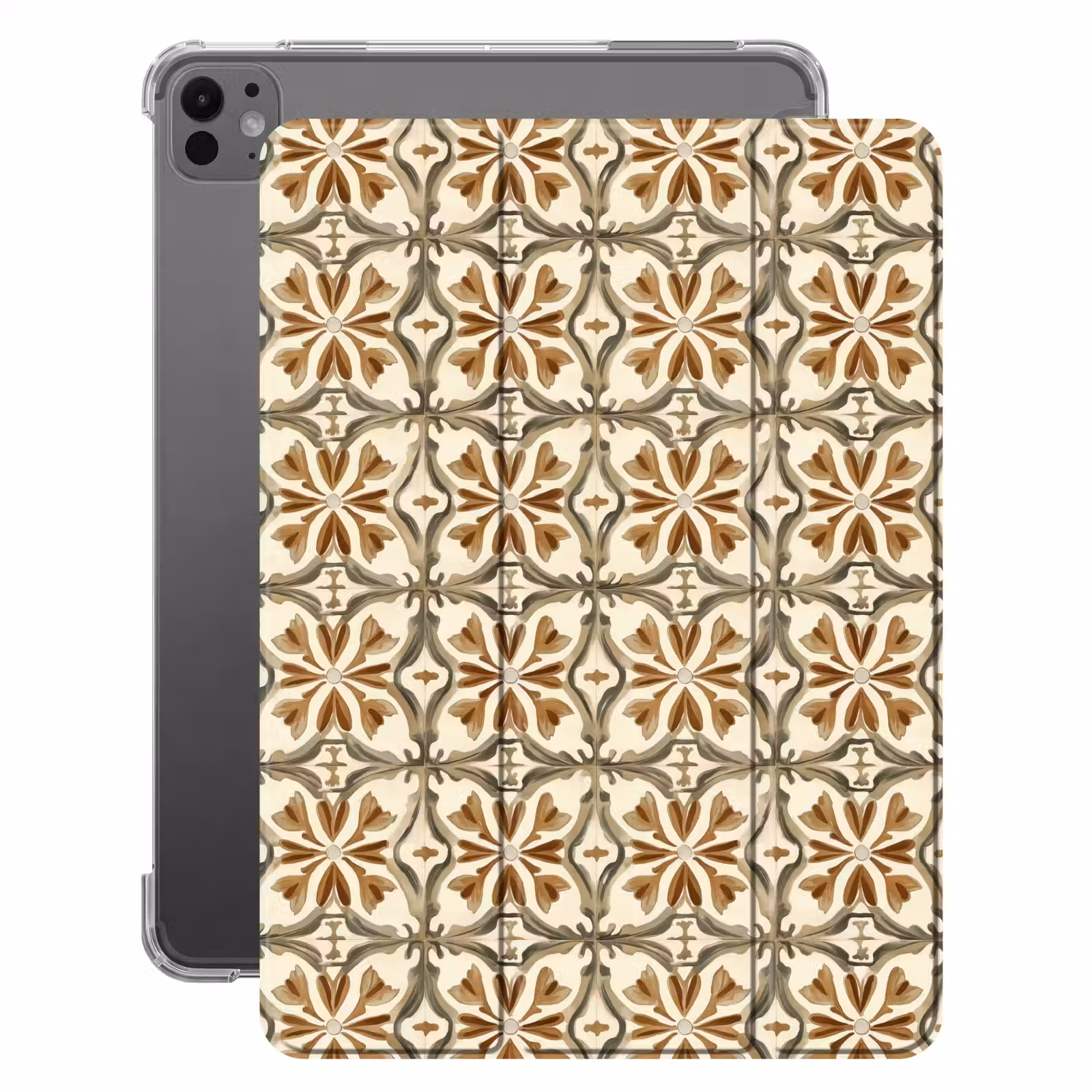 iPad-Hülle - Ornamentale Fliesen - Muster - Braun — 1