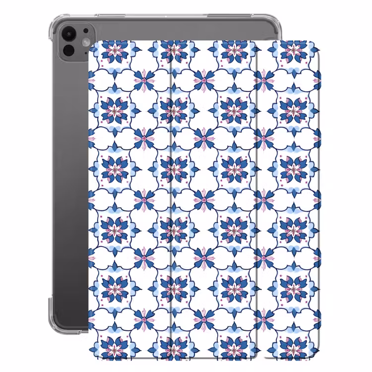 iPad-Hülle - Modern - Muster - Blau - Rosa — 1