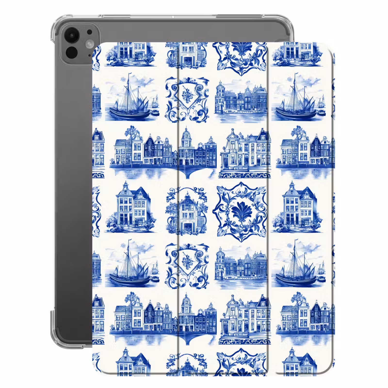 iPad-Hülle - Häuser - Schiffe - Blau — 1