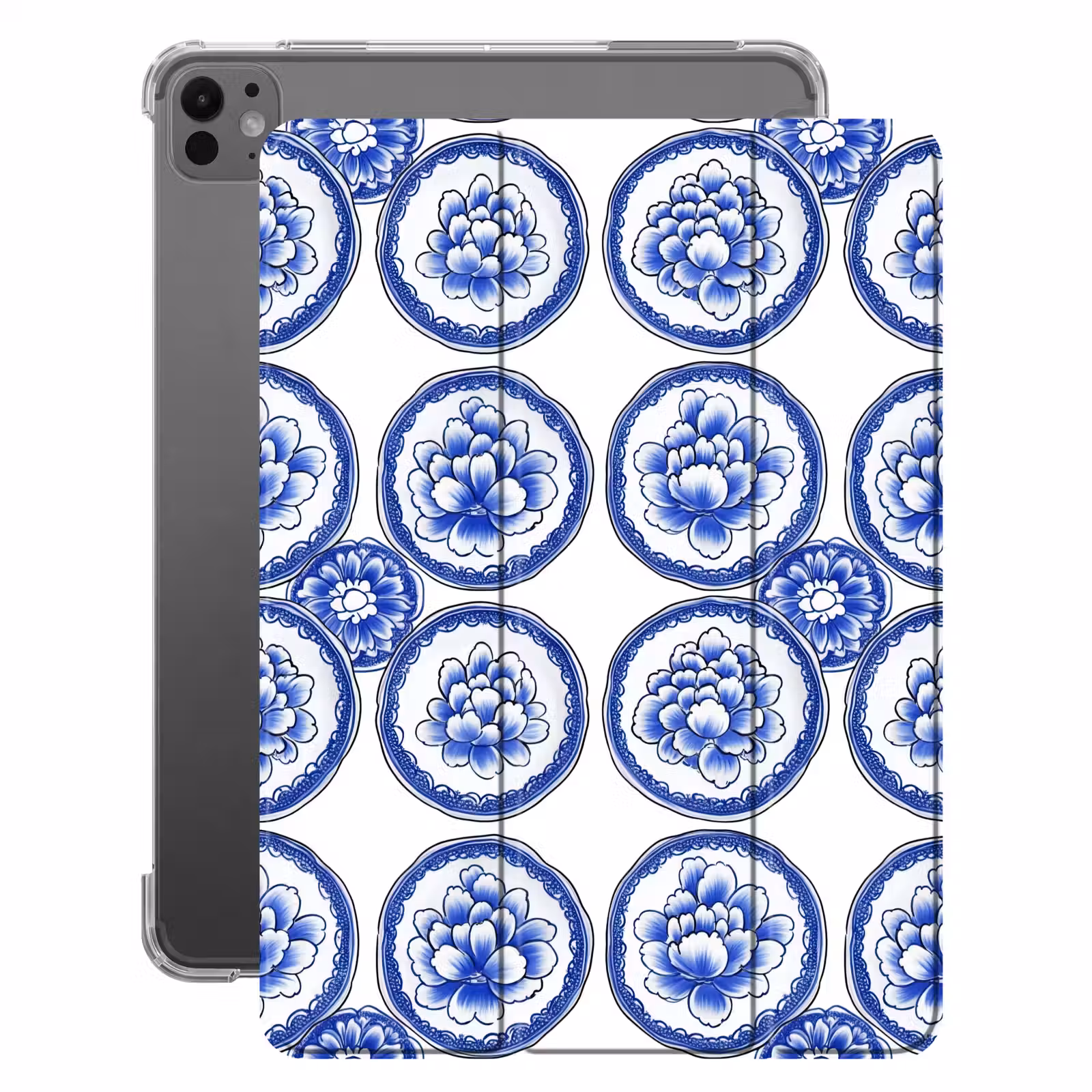 iPad-Hülle - Kreise - Blumen - Blau — 1
