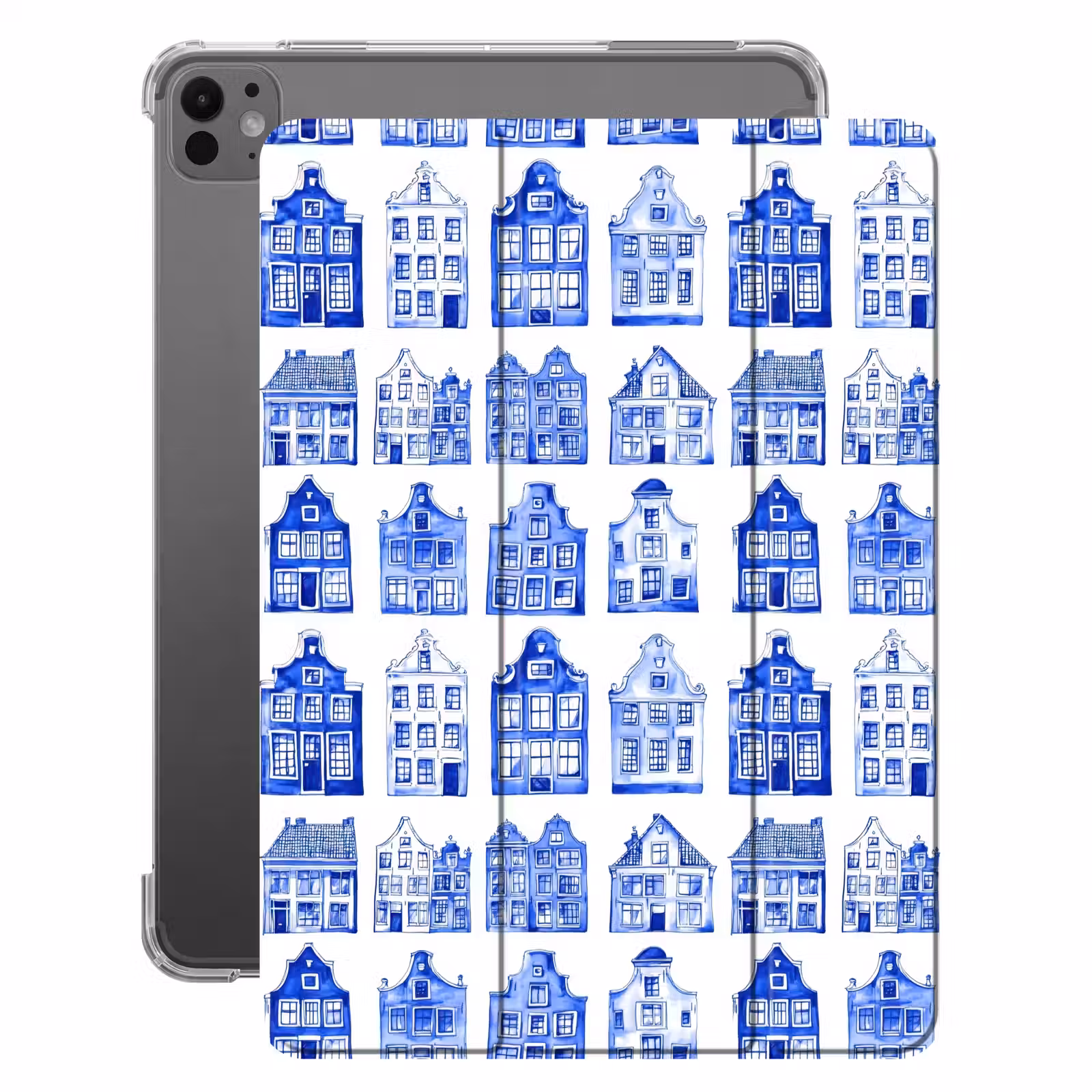 iPad-Hülle - Muster - Häuser - Blau — 1
