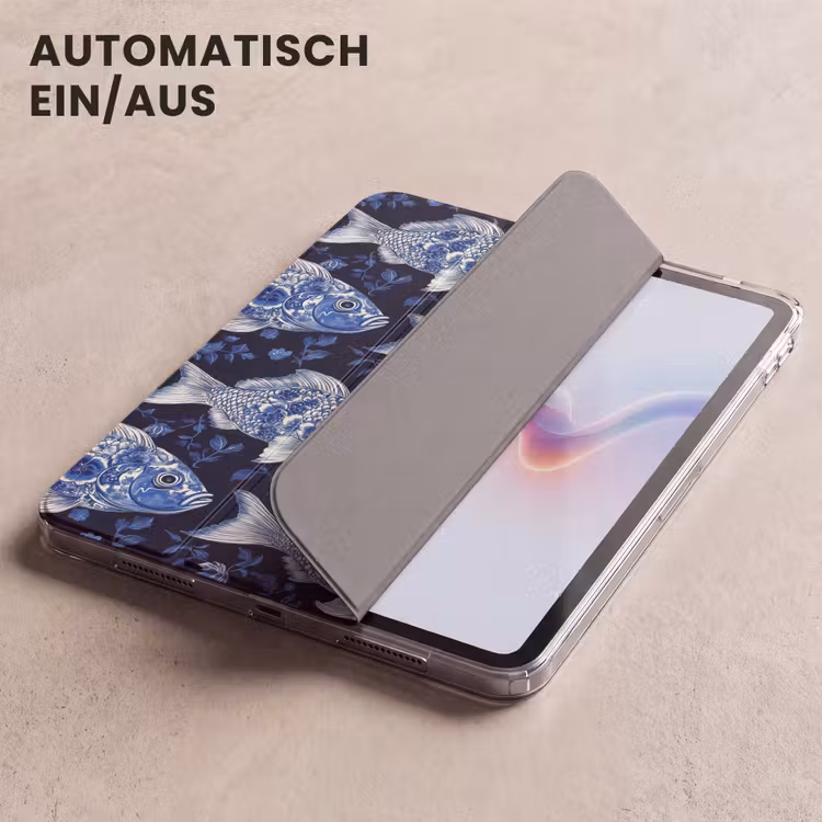 iPad-Hülle - Fische - Blumen - Blau — 5