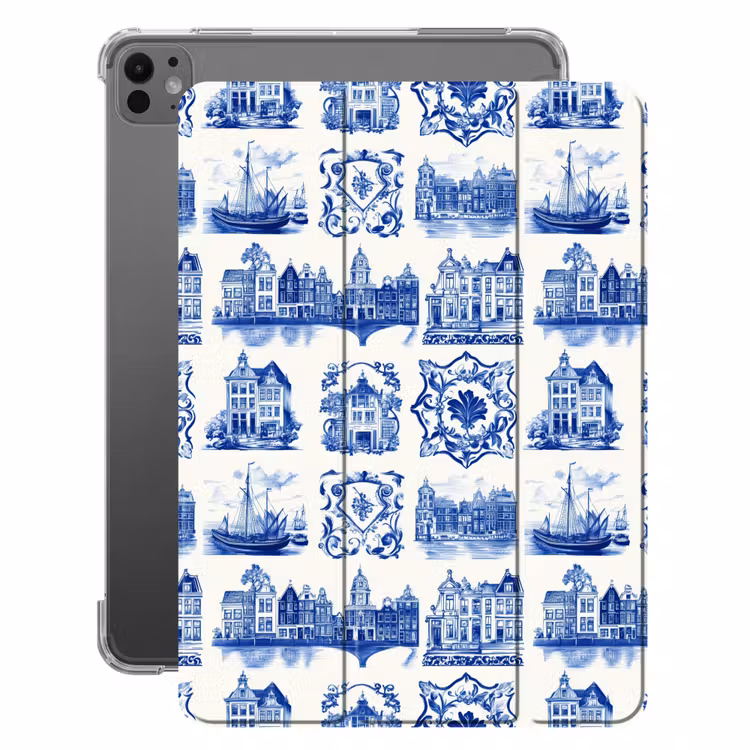iPad-Hülle - Häuser - Schiffe - Blau — 1