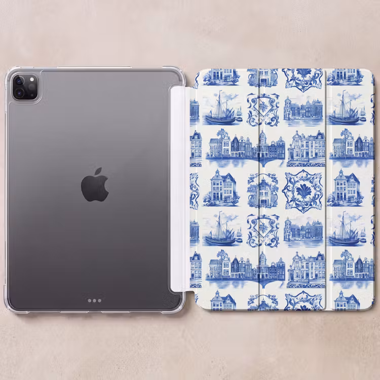 iPad-Hülle - Häuser - Schiffe - Blau — 6