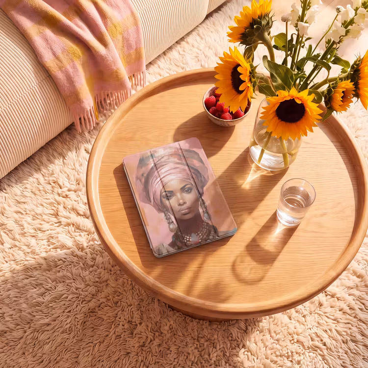 iPad-Hülle - Kunst - Frau - Rosa - Schmuck - Porträt — 2