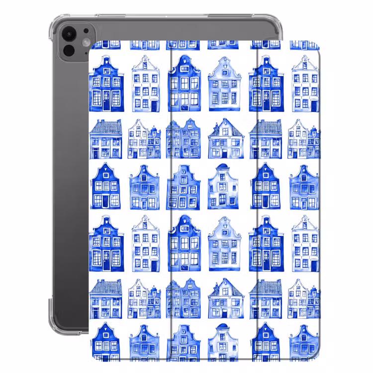 iPad-Hülle - Muster - Häuser - Blau — 1