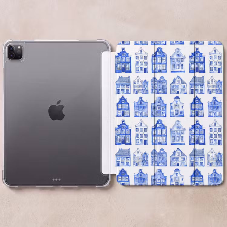 iPad-Hülle - Muster - Häuser - Blau — 6