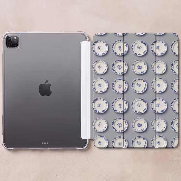 iPad-Hülle - Schilder - Blumen - Blau - Weiß — 6