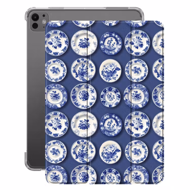 iPad-Hülle - Teller - Floral - Blau — 1
