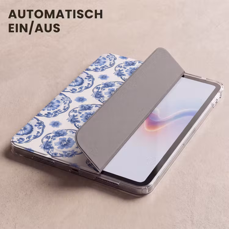 iPad-Hülle - Zierteller - Blumen - Blau — 5