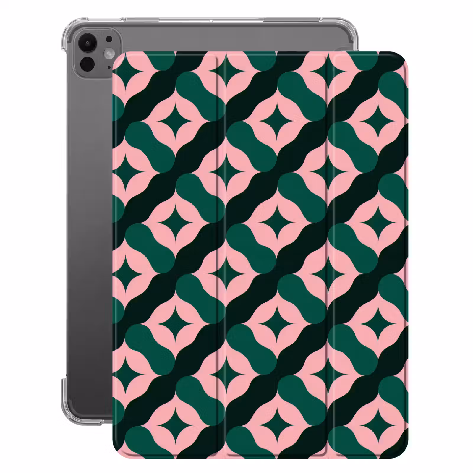 iPad-Hülle - Grün - Rosa - Retro - Sterne — 1