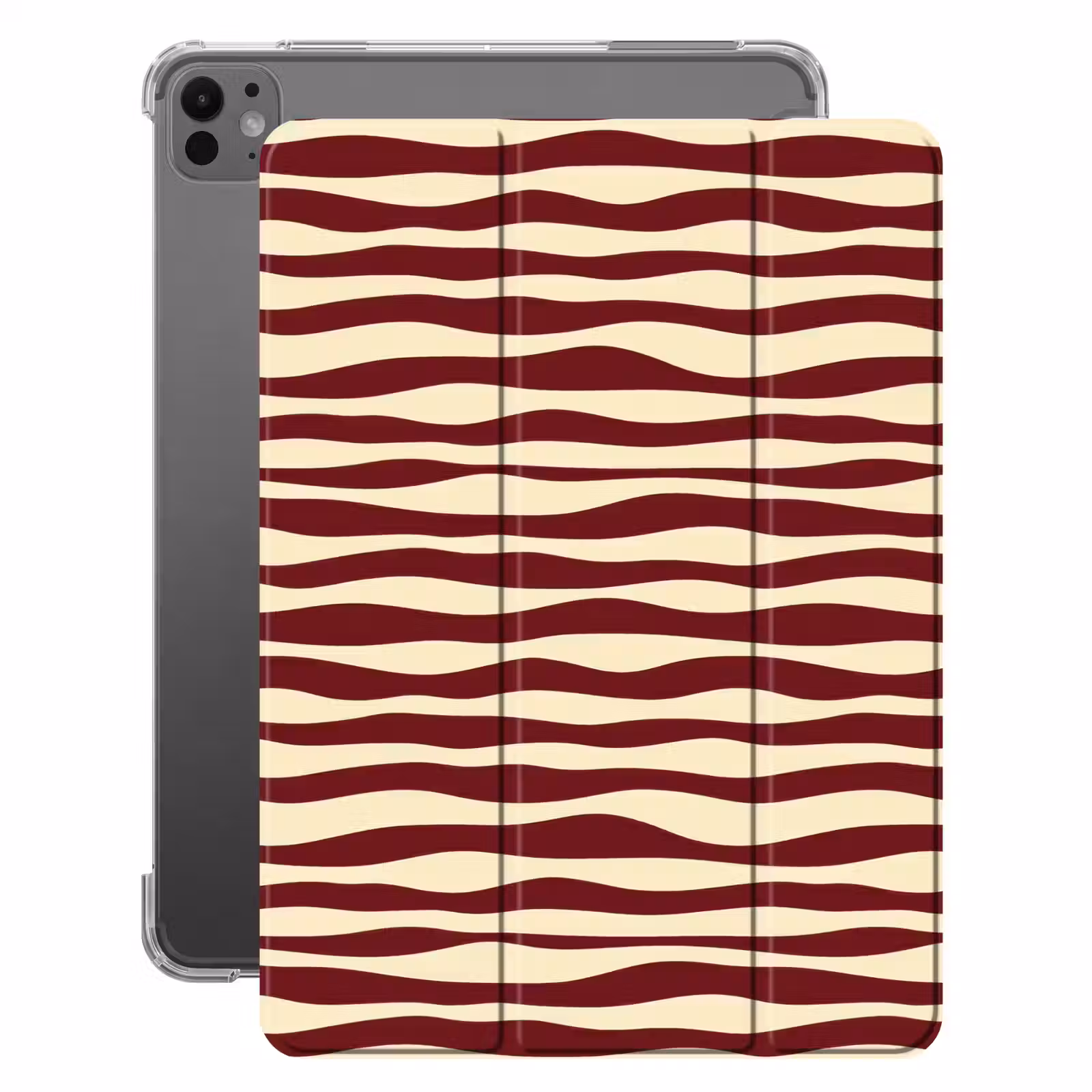 iPad-Hülle - Wellen - Rot - Muster - Creme — 1