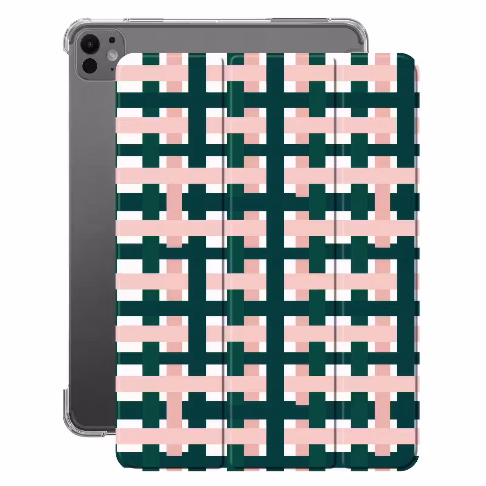iPad-Hülle - Zopfmuster - Grün - Rosa - Grafik — 1
