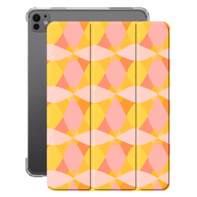 iPad-Hülle - Bunt - Schachbrettmuster - Blattformen — 1
