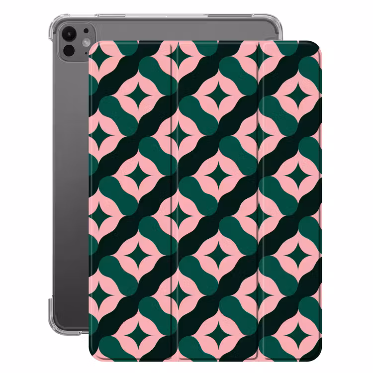 iPad-Hülle - Grün - Rosa - Retro - Sterne — 1