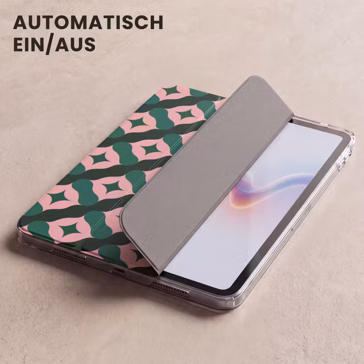 iPad-Hülle - Grün - Rosa - Retro - Sterne — 5