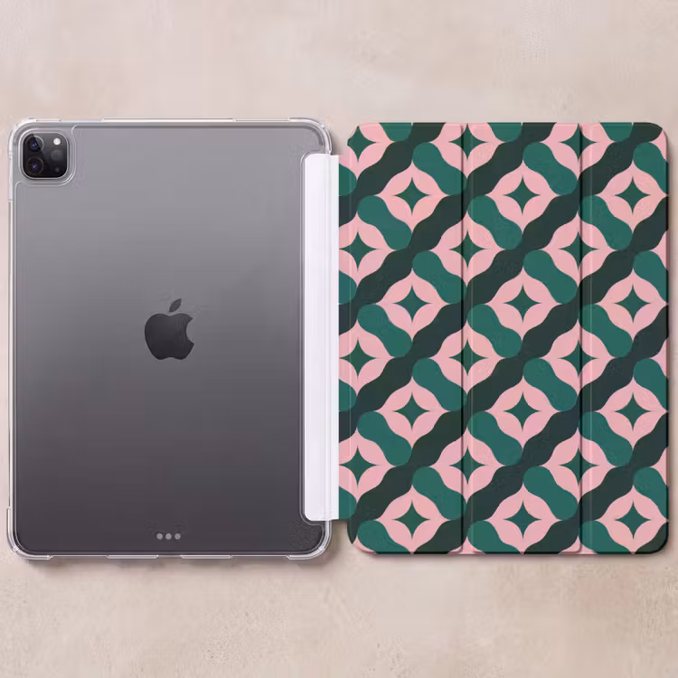 iPad-Hülle - Grün - Rosa - Retro - Sterne — 6