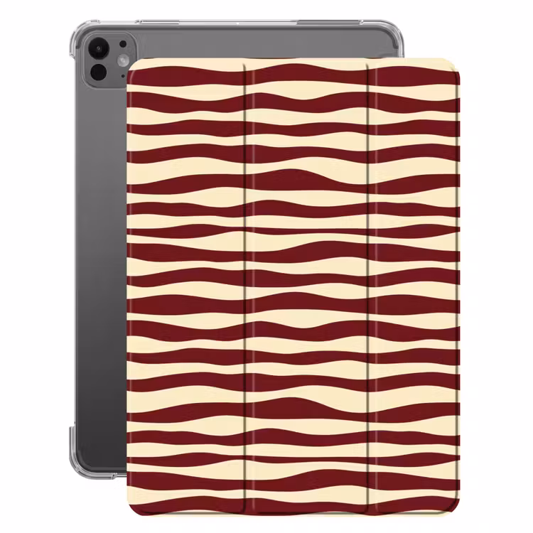 iPad-Hülle - Wellen - Rot - Muster - Creme — 1