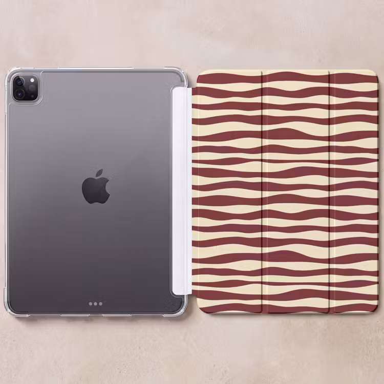 iPad-Hülle - Wellen - Rot - Muster - Creme — 6