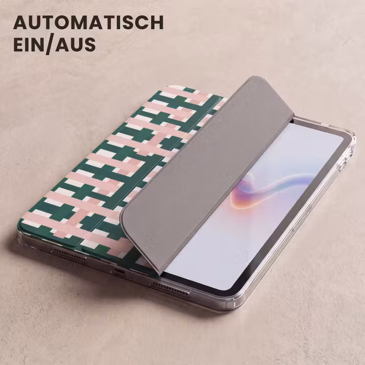 iPad-Hülle - Zopfmuster - Grün - Rosa - Grafik — 5