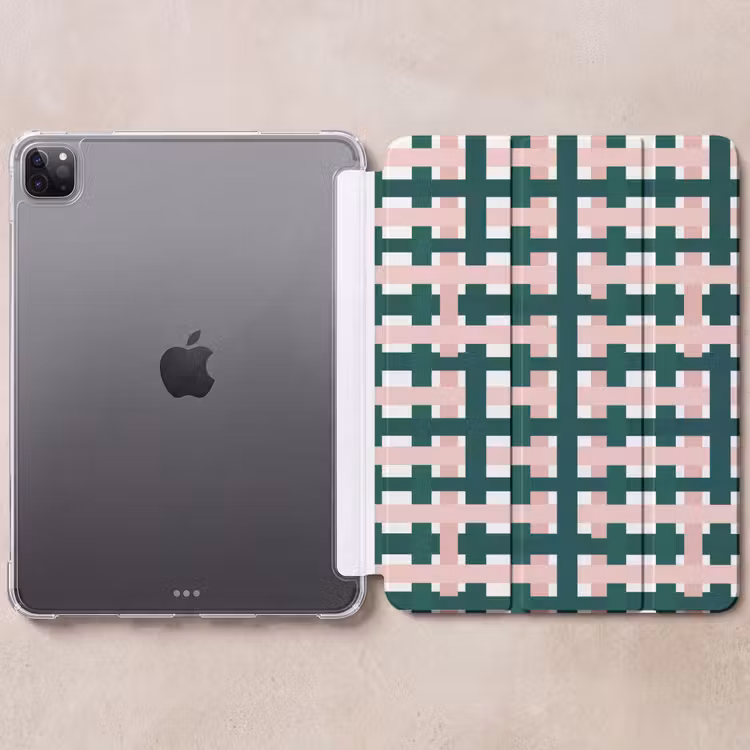 iPad-Hülle - Zopfmuster - Grün - Rosa - Grafik — 6